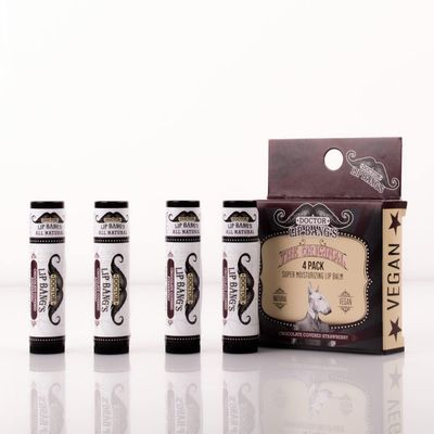 Dr. LIP BANGS Super Moisturizing Lip Balm | 4 Pack | Chocolate Covered Strawberry| ALL NATURAL &amp; CRUELTY FREE | 100 VEGAN | FOR DRY &amp; CRACKED LIPS