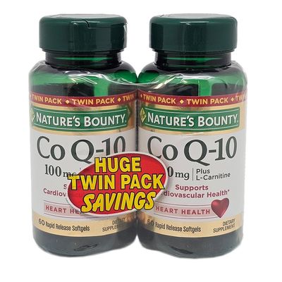 Nature&#39;s Bounty CoQ10 100mg Twin Pack, 60 Count, 2 Pack