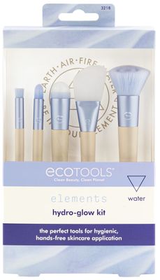 EcoTools Elements Limited Edition Hydro-Flow Skincare &amp; Makeup Application Brush Kit, 5 Piece Brush Set, Blue
