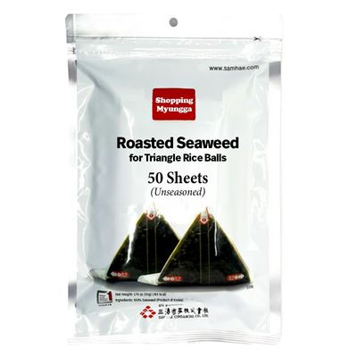 KOREAC_ Myungga 50 Sheets Seaweed Wrappers for Triangular Onigiri Rice Ball (50sheets)_Made in Korea