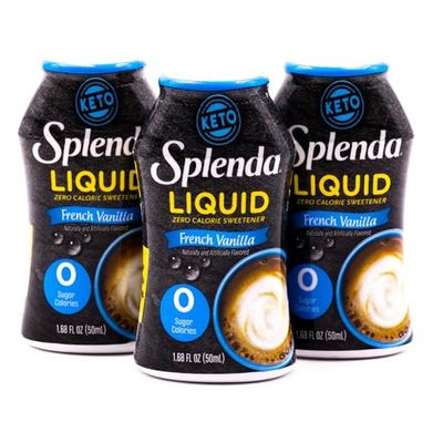 SPLENDA LIQUID Zero Calorie French Vanilla Sweetener drops, 1.68 Ounce Bottle (Pack of 3)