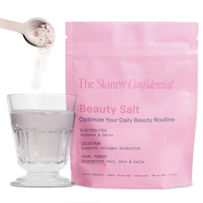 The Skinny Confidential Beauty Salt- Hydration Powder Contain Grass-Fed Colostrum, Electrolytes &amp; Pearl Powder - Supports Immunity &amp; Digestive Health, Glowing Skin &amp; Radiant Hair - Gluten Free