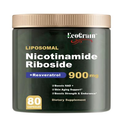 EeoGrain Liposomal NAD Supplement 900mg with Resveratrol &amp; Quercetin - Cellular Renewal &amp; Anti-Aging for Women and Men - 80 Capsules, 3X Absorption Technology