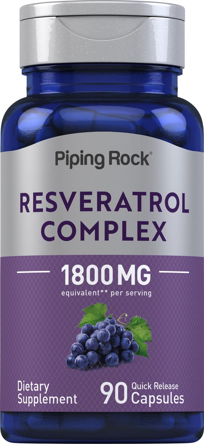 Piping Rock Resveratrol Complex 1800 mg | 90 Capsules | Ultra Potent | Non-GMO, Gluten Free Supplement