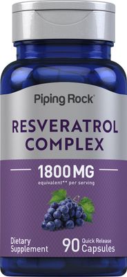 Piping Rock Resveratrol Complex 1800 mg | 90 Capsules | Ultra Potent | Non-GMO, Gluten Free Supplement
