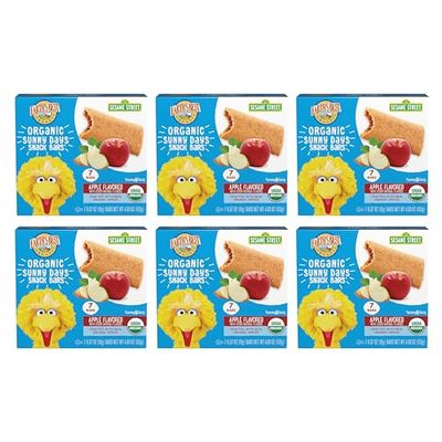 Earth&#39;s Best Organic Sunny Days Snack Bars for Toddlers 2 Years Old and Up, Apple Flavored with Other Natural Flavors, 7 ct (Pack of 6)