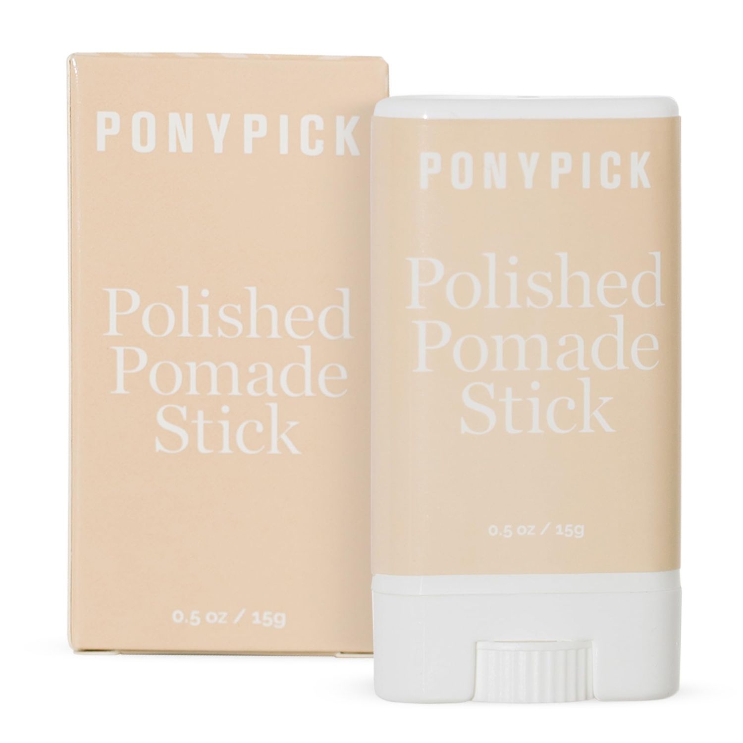 Pony Pick THE Polished Pomade Stick | Strong Hold, Natural Shine &amp; Frizz Control Hair Wax Stick | Defines Style &amp; Flyaway Hair Tamer Stick | Travel-Friendly, Paraben-Free, Cruelty-Free 0.5oz/15g