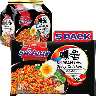 Mi Sedaap Korean Spicy Chicken 3.06 oz (Pack of 5)