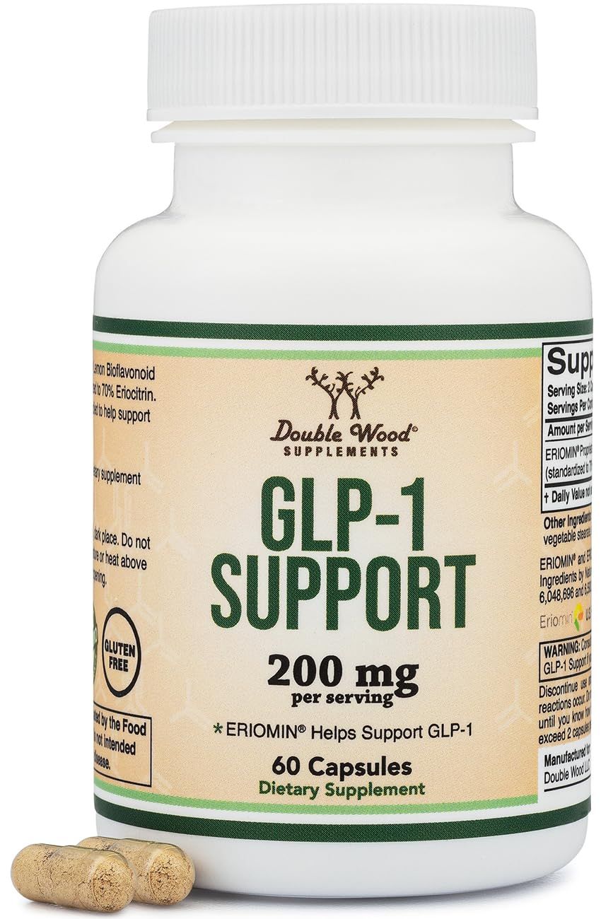 GLP-1 Supplement - Clinically Studied Bioflavonoid Extract to Help Support Natural GLP 1 Levels and Promote Gut Health (200mg, 30 Servings) Std to 70 Eriocitrin and 5 Hesperidin by Double Wood