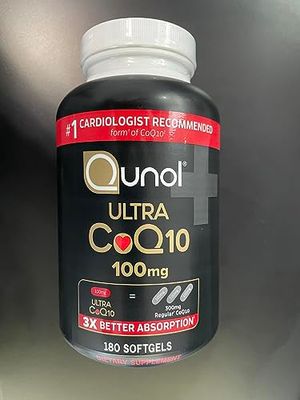 Qunol CoQ10 100mg Softgels Ultra 3X Better Absorption Coenzyme Q10 Supplements - Antioxidant Supplement for Vascular and Heart Health &amp; Energy Production - 6 Month Supply - 180 Count