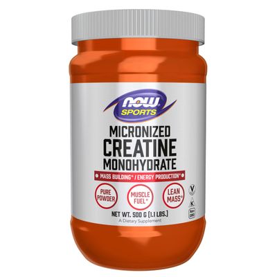 NOW Foods Sports Nutrition, Micronized Creatine Powder 500 g, Mass Building/Energy Production, 1.1-Pound