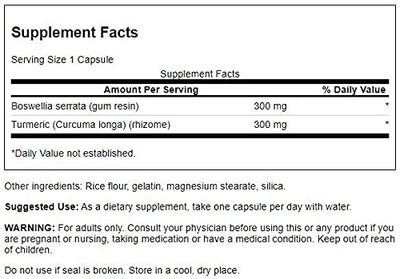 Swanson Full Spectrum Boswellia &amp; Curcumin Natural Wellness Formula - (60 Capsules) (2 Pack)
