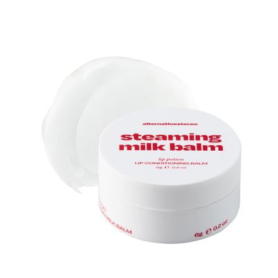 alternativestereo Lip Potion Steaming Milk Balm - Korean Lip Butter Balm &amp; Overnight Sleeping Mask for Flaky, Dry Lips - Weightless Hydration with Peptides &amp; Collagen - 6g