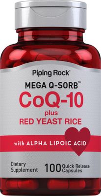Piping Rock CoQ10 with Red Yeast Rice | 100 Capsules | with Alpha Lipoic Acid | Non-GMO, Gluten Free Supplement