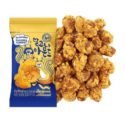 K-Herb Korean Snacks - Gourmet Honey Butter Almond Korean Dalgona Almond Snacks for Adults, Kids - Flavored Almonds with Delicious Crunchy Texture - Great for Office, On the Go, School (Dalgona 20P...