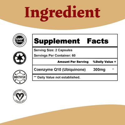 Bumjazz CoQ10 300mg - 120 Capsules - High Absorption - Non-GMO - Gluten-Free - Coenzyme Q10 - CoQ10 Capsules