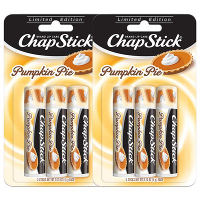 ChapStick Lip Balm, Pumpkin Pie 6-Pack - Sweet, Creamy &amp; Spicy Moisturizer for Dry Lips, 0.15 Oz