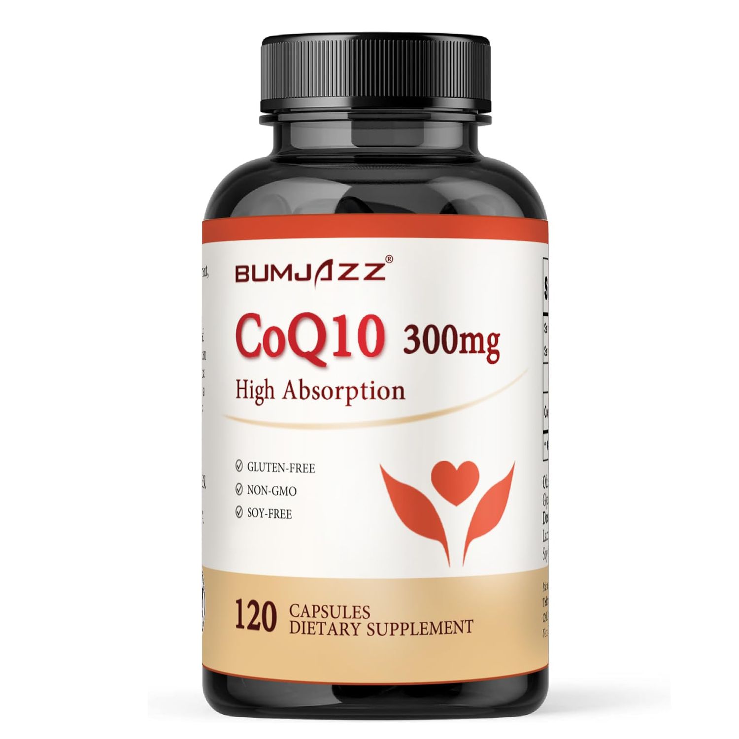 Bumjazz CoQ10 300mg - 120 Capsules - High Absorption - Non-GMO - Gluten-Free - Coenzyme Q10 - CoQ10 Capsules