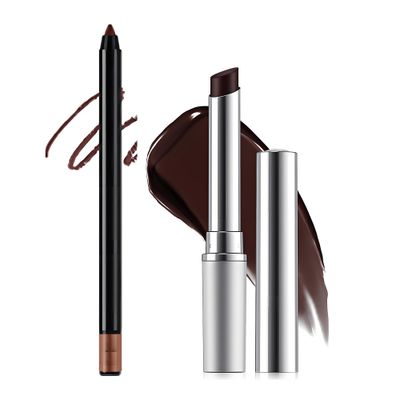 SUNNYVALE Black Honey Lipstick Tinted Lip Balm with Lip Liner, Hydrating Natural Glossy Sheer Lip Balm, Moisturizing Lip Care Balm for Repairing Dry Lips