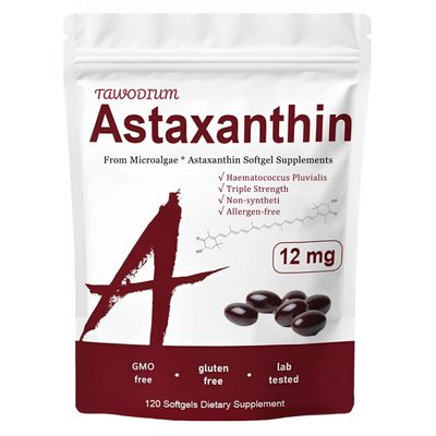 TAWODIUM Astaxanthin Tanning Pills 12mg, 120 Softgels Triple Strength Skin Vitamins for Women with Antioxidant Activity, Supports Eye Joint Internal Circulation Health Supplement Non-GMO &amp; No Gluten