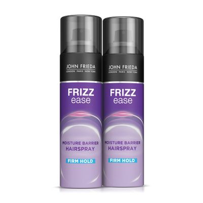 John Frieda Frizz Ease Moisture Barrier Hairspray, Firm Hold Hairspray, Seals Out Moisture, Blocks Frizz, Protects Against Heat, and Keeps Hair Straight with Long-Lasting Hold, 12 Oz, Pack of 2