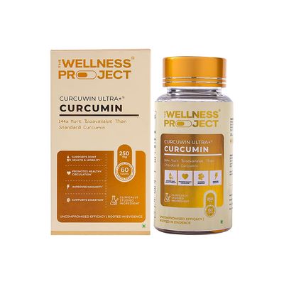 The Wellness Project (TWP Curcumin with Curcuwin Ultra 250mg | Supports Joint, Muscle &amp; Lung Health | for Mobility &amp; Recovery | for Women &amp; Men | 60 Tablets - 2 Month Supply