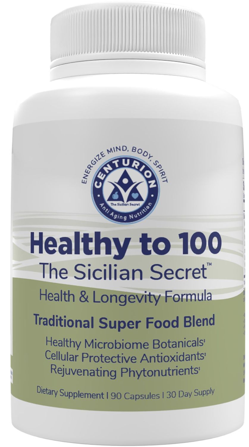 Healthy to 100, Sicilian Secret Mediterranean Diet, Superfood, Supports Healthy Lifestyle, (with Resveratrol, Rosemary, Grape Seed Extract, Bergamot Extract) Boost Immunity, 90 Capsules, 30 Servings