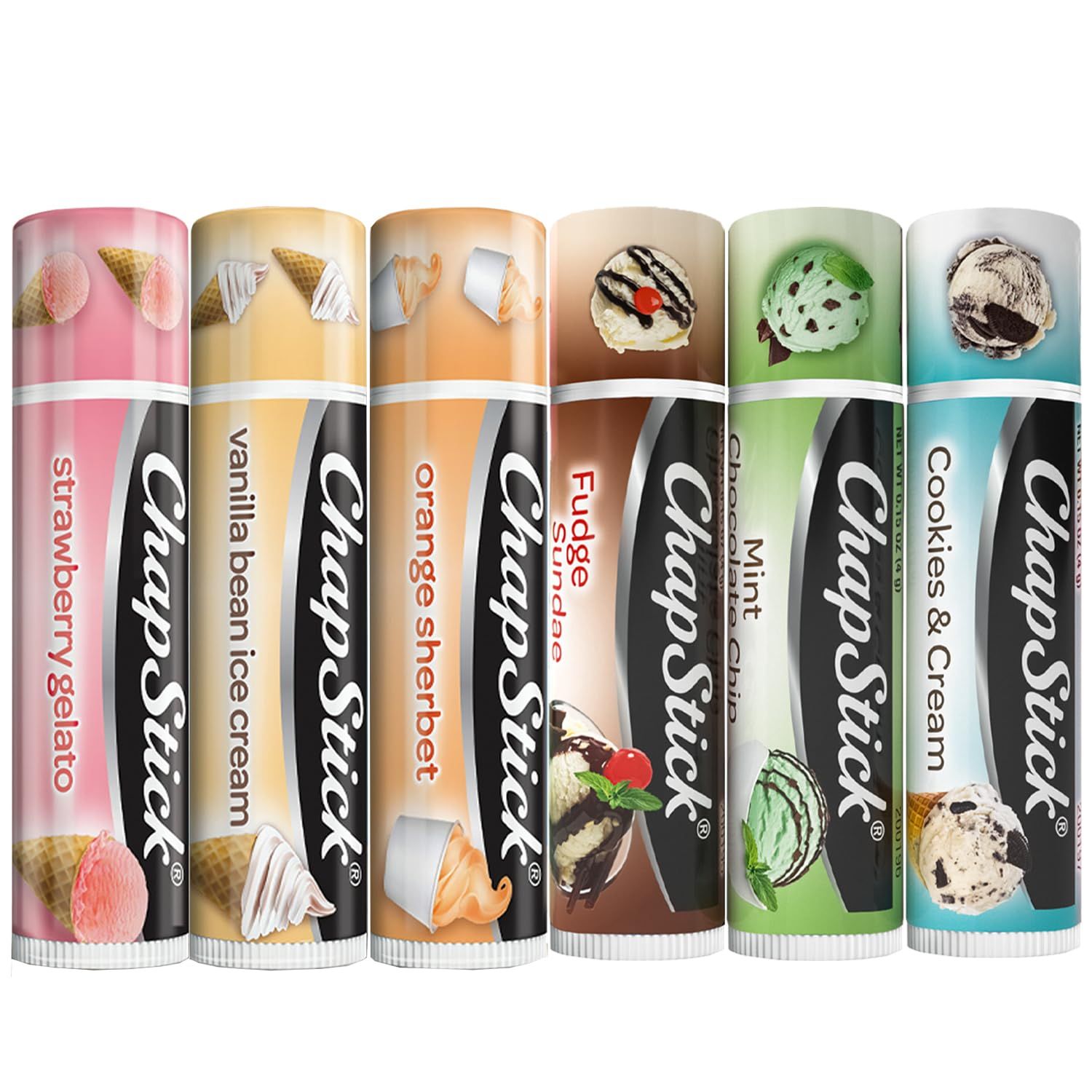 ChapStick Lip Balm, Ice Cream Collection 3-Pack Ice Cream Classics 3-Pack - Fun &amp; Flavorful Lip Care, Birthday Gift, Party Favors, Stocking Stuffers, 0.15 Oz Ea