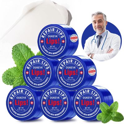 Medicated Lip Balm w/Beeswax, Petrolatum, Peppermint Oi, 100 Natural Ingredients, 24H Long-lasting Hydrating Healing Lip Balms, Lip Moisturizer for Very Dry Lips, Echapped Lips Treatment Severe