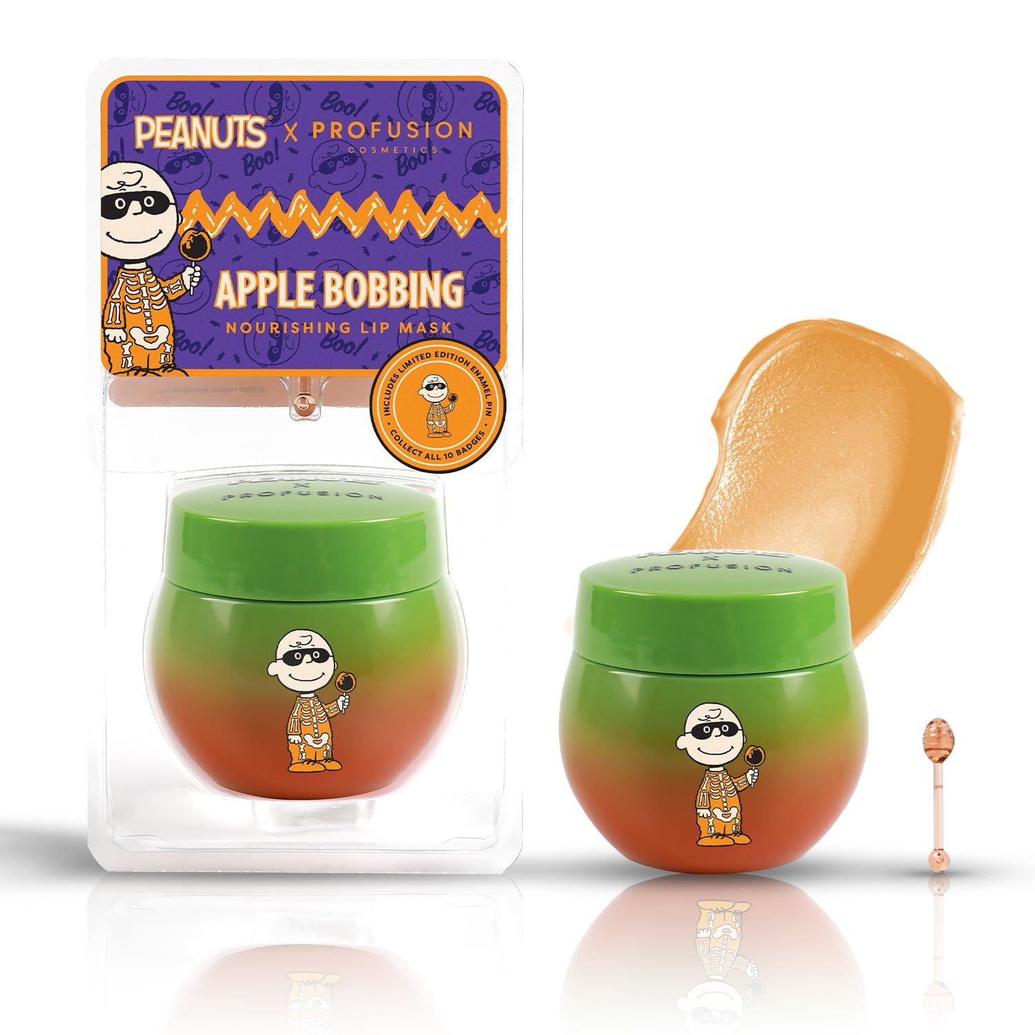 Profusion Cosmetics Peanuts Halloween Apple Bobbing Overnight Lip Mask, Moisturize and Nourish Lips with Shea Butter, Vitamin C and E Infused Lip Balm