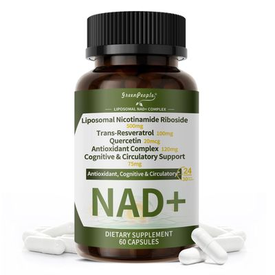 GREENPEOPLE NAD Supplement for Women with Resveratrol - 20-in-1 NAD Plus Supplement with Liposomal Nicotinamide Riboside for Cell Repair Energy, Antioxidant,Focus - 90 Vegan Capsules