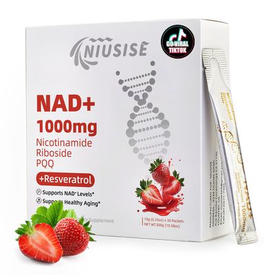 NIUSISE NAD Supplement, NAD Liquid, 1000mg Enhanced Formula with PQQ, Nicotinamide Riboside &amp; Resveratrol, Advanced Anti-Aging Support for Men &amp; Women, Sustained Energy, Vitality Boost (30 Packets)