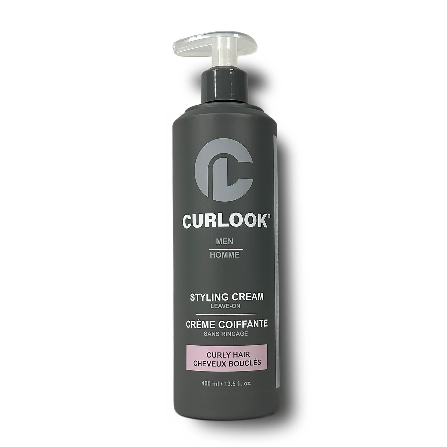 Curly Hair Styling Cream (Men) | Silicone-Free - 400ml (13.5 oz) - Transforms and revives hair into soft, flexible and defined curls | Made in Canada