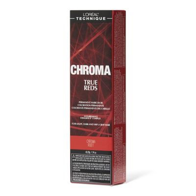 L&#39;OREAL TECHNIQUE Chroma True Reds Permanent Hair Color - Red Dye For Long-Lasting Color, For Light, Dark and Gray Hair, Ruby