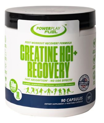 CREATINE HCl Recovery Capsules for Men and Women, Muscle &amp; Brain Health, Cognitive Function, Immune Support - 90 Vegetable Capsules