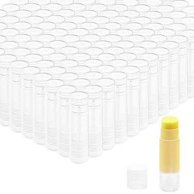 150 Pcs 5.5g Twist-up Lip Balm Tubes,Empty Plastic Chapstick Containers Rotatable Deodorant Sample Containers for DIY Lipsticks,Lip Gloss,Homemade Solid Perfume,Suitable for Filling Tray,Clear