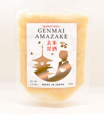 Genmai Amazake From Japan made from Brown Koji 7.0oz-Non Alcoholic (Traditional Japanese fermented rice drink)MARUFUKU (200ml, Brown Rice Amazake)
