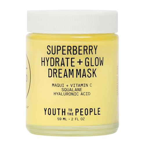 Youth To The People Superberry Dream Mask - Hydrating Vitamin C Face Moisturizer Overnight Facial Mask, Plumps Brightens Skin, Treats Dullness, Evens Skin Tone, With Hyaluronic Acid - 2 Fl Oz