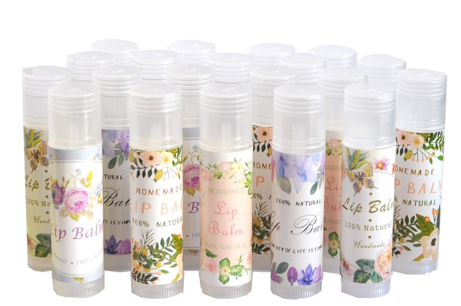 ZZYBIA Assorted T5 50pcs Lip Balm Labels - Paper Stickers for Lip Balm Containers