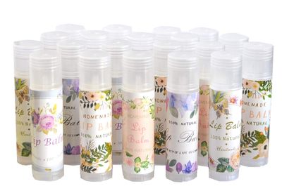 ZZYBIA Assorted T5 50pcs Lip Balm Labels - Paper Stickers for Lip Balm Containers