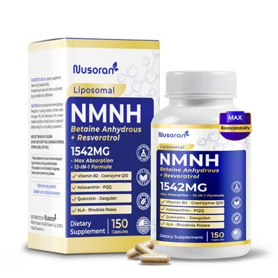NUSORAN Ultra NMNH 1542mg - 12-in-1 with Resveratrol, CoQ10, Quercetin, Rhodiola - Max Absorption - 150 Capsules - Made in USA - Non-GMO, Gluten-Free, Lab Tested