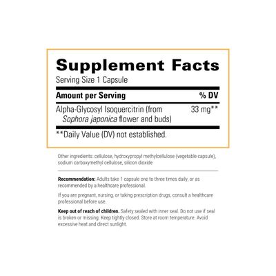 Integrative Therapeutics Alpha-Glycosyl Isoquercitrin - Quercetin Supplement to Support Antioxidant Pathways and Cellular Regulation - Flavonoid Supplement - Gluten-Free &amp; Vegan - 60 Vegan Capsules