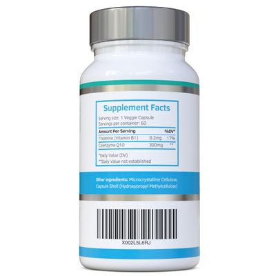 Co Enzyme Q10 CoQ10 300mg 60 Capsules - Superior Naturally Fermented Trans Form