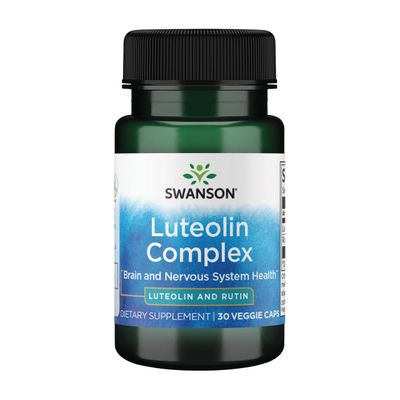 Swanson Luteolin Complex w/Rutin - Brain Support Supplement Promoting Memory, &amp; Cognitive Health - Natural Formula to Help Maintain Nervous System - (30 Veggie Capsules)