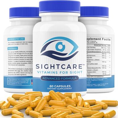 SightCare Lutein and Zeaxanthin Supplements - AREDS 2 Eye Vitamins Formula for Macular Health &amp; Blue Light Support - Includes Vitamins A, E, B12, Quercetin, ALA, Rutin - 60 Capsules