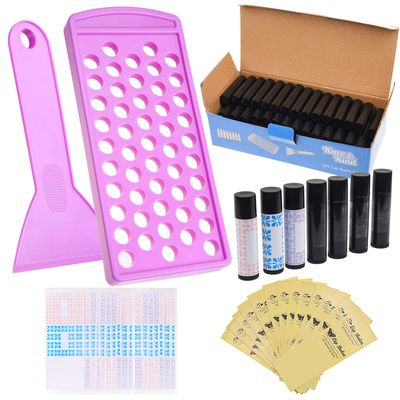 Kare &amp; Kind Lip Ba lm Filling Tray Kit - 1x Filling Tray, 1x Spatula, 50x Lip Balm Tubes (Black), 50x Writable Sticker (3 colors), 50 Printed Stickers (Transparent) - DIY Homemade Lip Balm