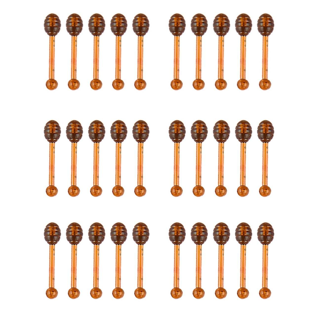 30 PCS Lip Balm Applicators Stick Honey Dipper Small Spoon Multiple Colour Honey Jar Jam Mini Lip Gloss Stick for Lip Balm