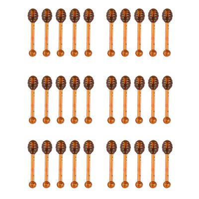 30 PCS Lip Balm Applicators Stick Honey Dipper Small Spoon Multiple Colour Honey Jar Jam Mini Lip Gloss Stick for Lip Balm