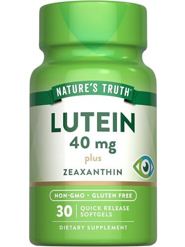 Nature&#39;s Truth Lutein and Zeaxanthin Supplement | 40mg | 30 Softgels | Non-GMO &amp; Gluten Free