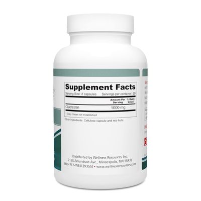 Wellness Resources Quercetin - Immune, Sinus and Allergy Support 1000mg per Serving - (100 caps/50 Servings) Vegan, Non-GMO